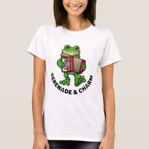 Serenade Charme Akkordeon Frosch T-Shirt