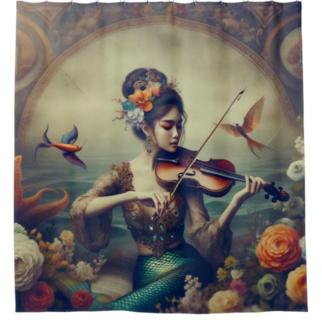 "Serenade des Meeres" Duschvorhang (Vorderseite)