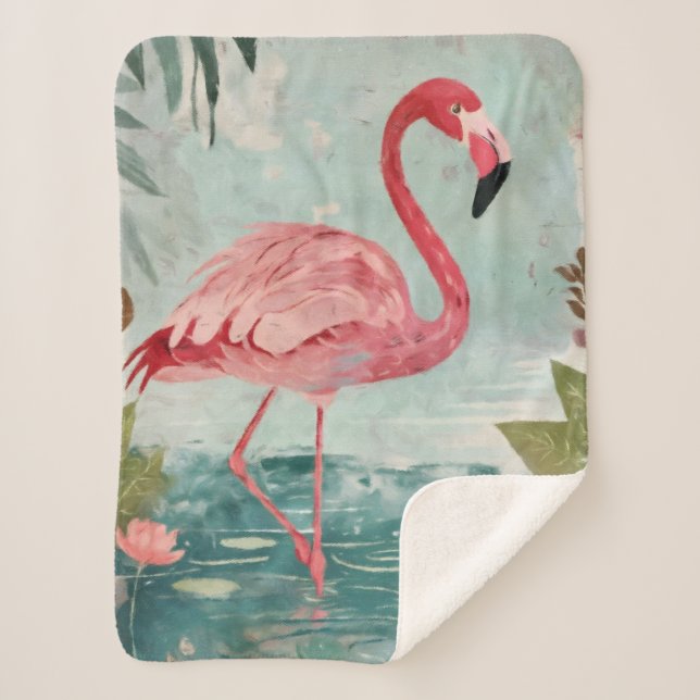 Serenade in Pink: Ein Flamingo-Paradies Sherpadecke (Vorderseite)