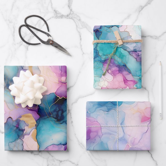 Serendipity Crystal Blue Geschenkpapier Set (Vorderseite)