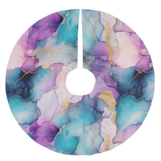 Serendipity Crystal Blue Polyester Weihnachtsbaumdecke (Vorderseite)