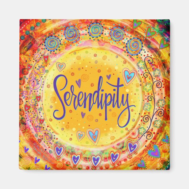 Serendipity Fun Trendy Inspirivity ONE WORD Magnet (Vorne)