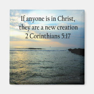 SERENE 3 CORINTHIANS 5:17 OCEAN SCENE FOTO MAGNET