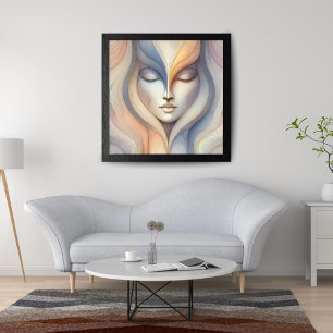 Serene Abstrakt Face Poster