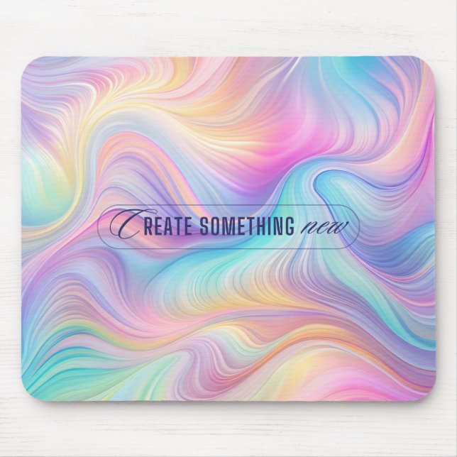 Serene Abstrakte Pastel-Maus-Pad mit Inspirationa Mousepad (Vorne)