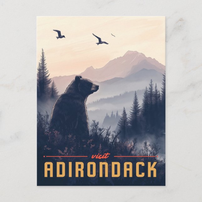 Serene Adirondack Bär: Ein Vintager Postkarte (Vorderseite)