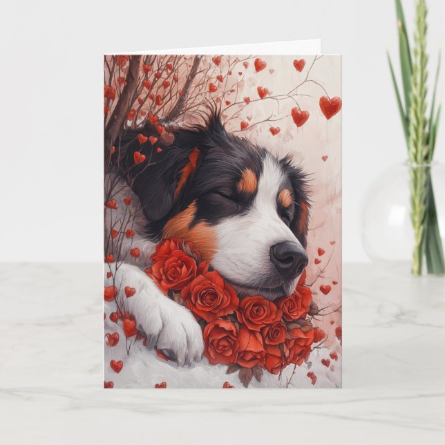 Serene Anatolian Shepherd Valentine's Day Karte (Vorderseite)