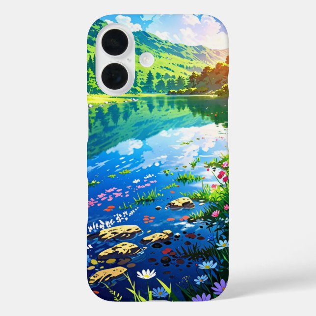 Serene Anime Summer Lake Case-Mate iPhone Hülle (Rückseite)