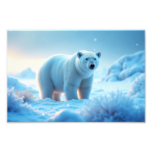 Serene Arctic Sunset mit Polar Bear - Natur Fotodruck