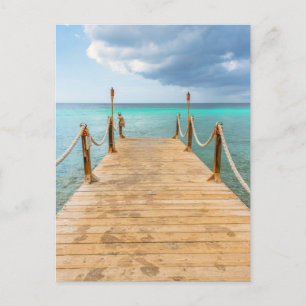 Serene Aruba Long Wooden Dock & Ocean Bliss Postkarte