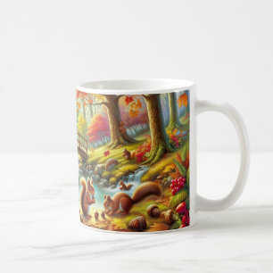 Serene Autumn Forest Scene Malerei Kaffeetasse