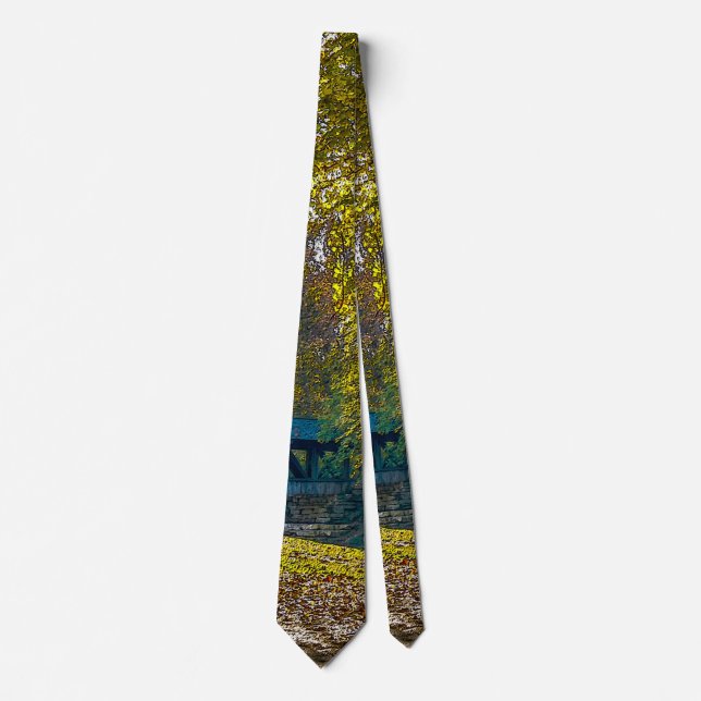 Serene Autumn Walk Painterly Neck Tie Krawatte (Vorderseite)