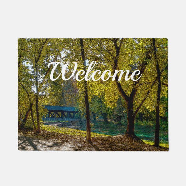Serene Autumn Walk Painterly Welcome Doormat Fußmatte (Vorderseite)