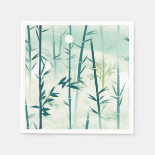 Serene Bamboo Blossom Asian (5) Serviette