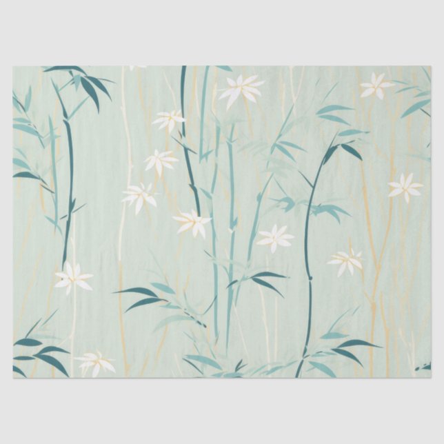 Serene Bamboo Blossom Asiatisch  (9) Seidenpapier (Vorderseite)