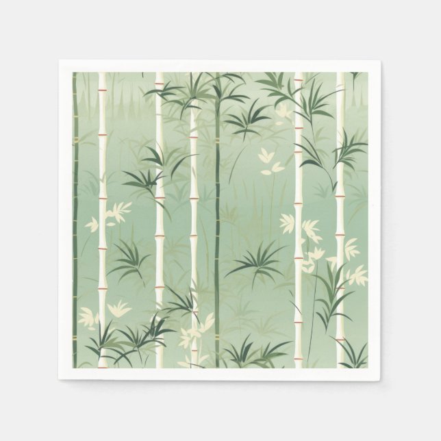 Serene Bamboo-Blüten-Asiatisch (2) Serviette (Vorderseite)