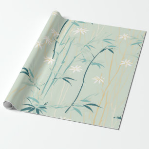 Serene Bamboo-Blüten-Asiatisch (9) Geschenkpapier