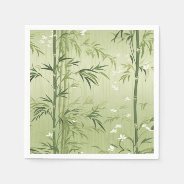 Serene Bambusblüten-Asiatisch  (1) Serviette (Vorderseite)