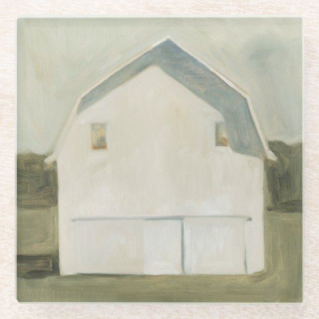 Serene Barn - White Glasuntersetzer (Vorderseite)
