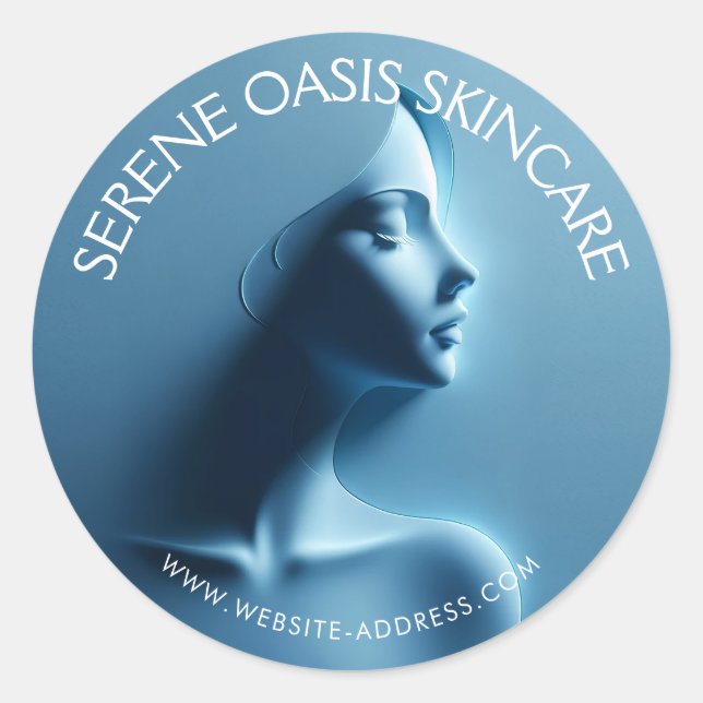 Serene Beauty Skincare, Massage, Wellness-Center Runder Aufkleber (Vorderseite)