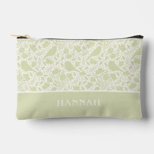 Serene Birds & Florals Mit Monogramm Zubehörtasche