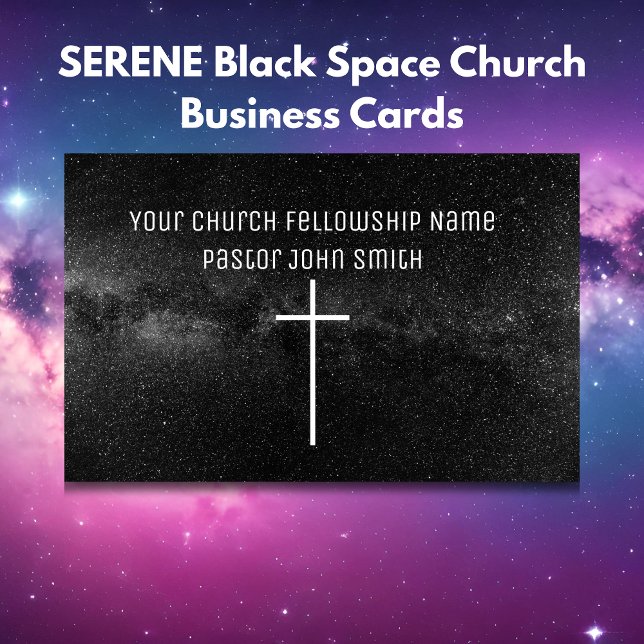 SERENE Black Space Church Business Cards Visitenkarte (SERENE Black Space Church Business Cards)