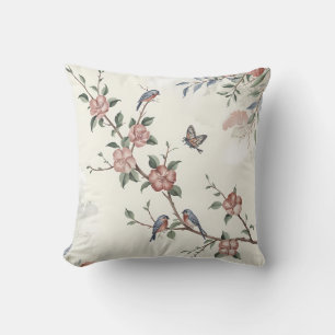 Serene Blossom & Birds Throw Kissen