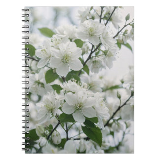 Serene Blossom: Ein Hauch von Blume aus Weißkirsch Notizblock
