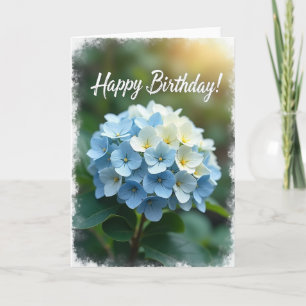 Serene Blue Blooms Geburtstagskarte Karte