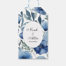 Serene Blue Floral Wedding Einladungen