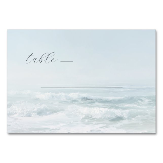 Serene Blue Ocean Waves Tischnummer (Vorderseite)