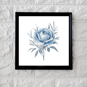 Serene Blue Rosen Watercolor Kunstdrucken Fotodruck