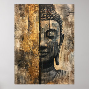 Serene Buddha Canvas Print for Zen Wohngestaltung Poster