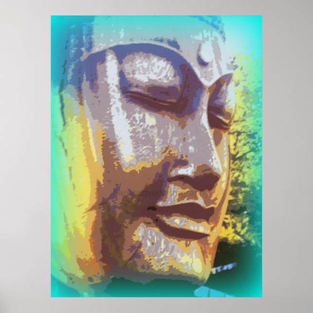 Serene Buddha Gesicht Poster (Vorne)