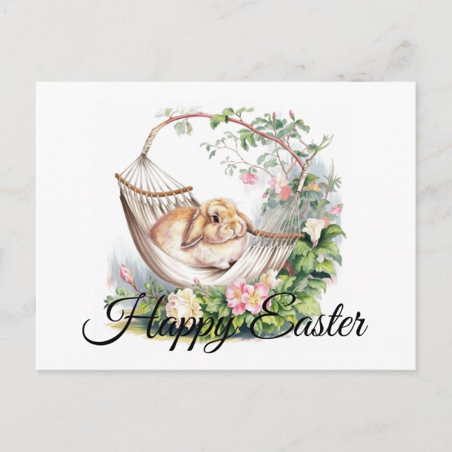 Serene Bunny Retreat Postkarte (Vorderseite)