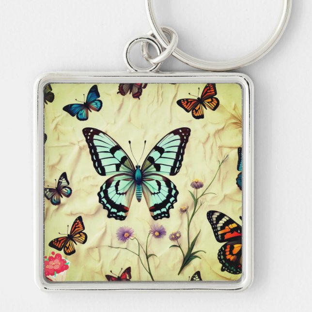 "Serene Butterfly Elegance" Schlüsselanhänger (Vorne)