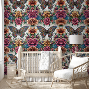Serene Butterfly & Floral Wonderland Tapete