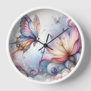 Serene Butterfly Wall Clock Uhr