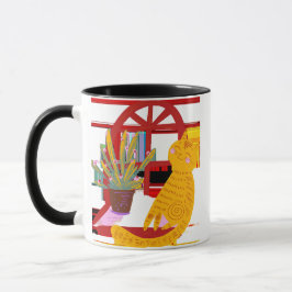 "Serene Cat Sleeping - Schöne Motion Art Print Tasse