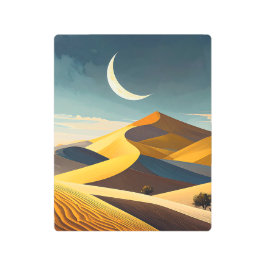 Serene Desert Moon Metal Print