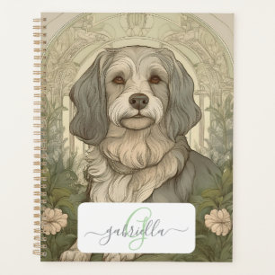 Serene Dog Planner mit Name und Monogramm Planer
