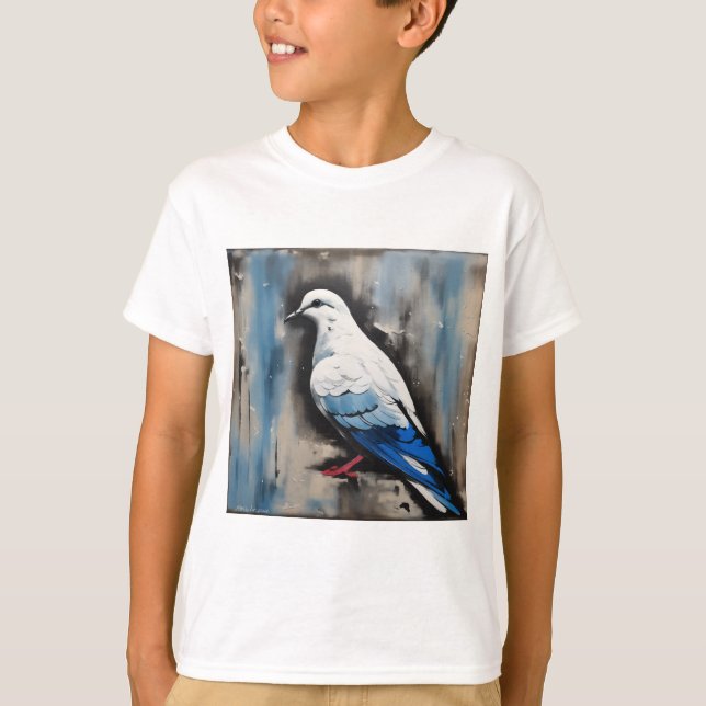 "Serene Dove of Peace: Acrylic Style" T-Shirt (Vorderseite)
