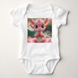 Serene Dragon on Lotus - Baby Bodysuit Strampler