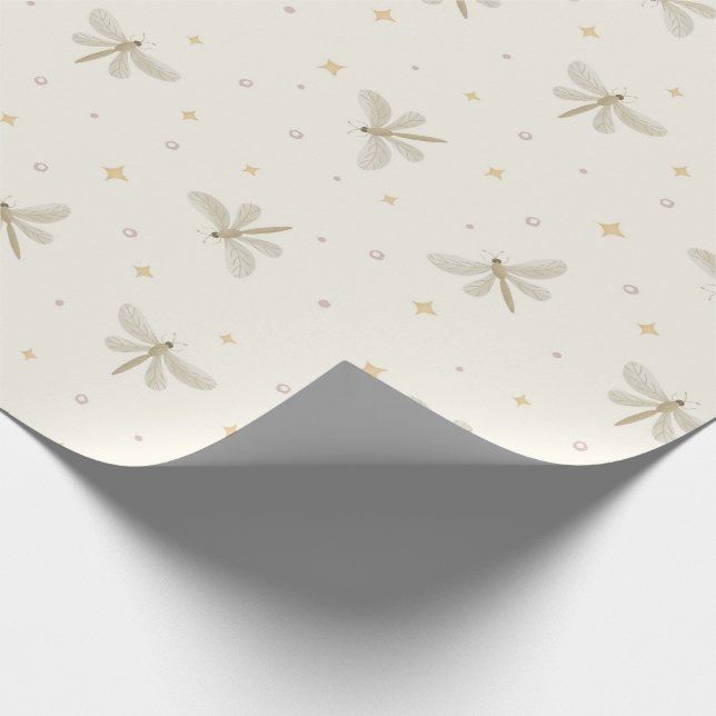 Serene Dragonflies Wrapping Paper Geschenkpapier (Ecke)
