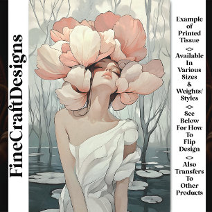 Serene Ethereal Korallen, Creme CB9 Decoupage Seidenpapier