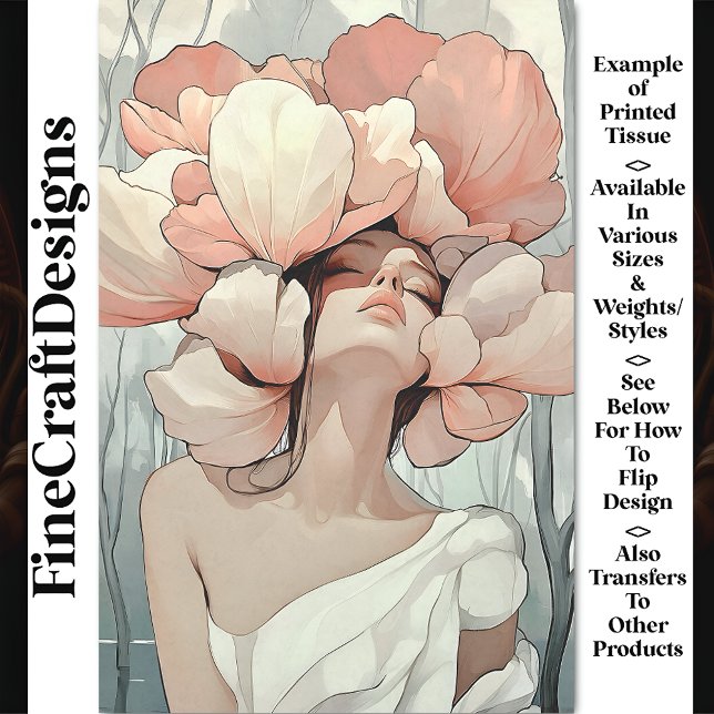 Serene Ethereal Korallen, Creme CC1 Decoupage Seidenpapier (Von Creator hochgeladen)