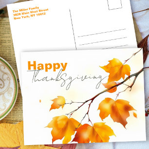 Serene Fall Maple Verlasst glückliches Erntedankfe Postkarte