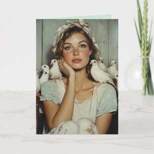 Serene Farm Maiden White Doves - Symbol des Friede Einladung