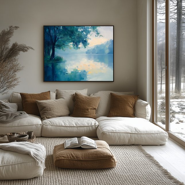 Serene Fauvist Lake Morning - Nature Inspiriert Poster (Von Creator hochgeladen)