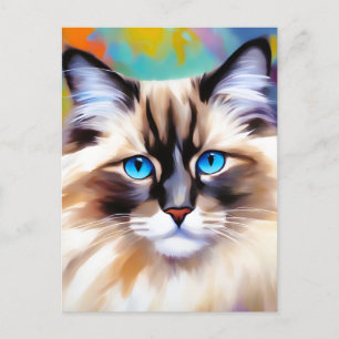 Serene Feline Ragdoll Beauty Postkarte